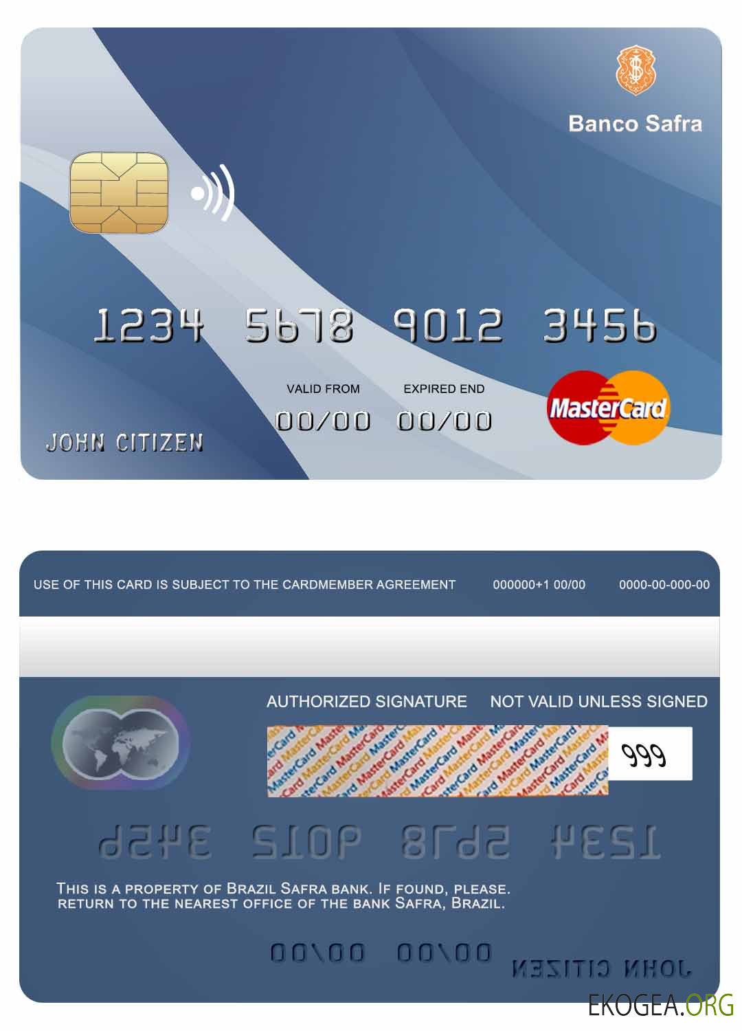Brésil Mastercard de la banque Safra